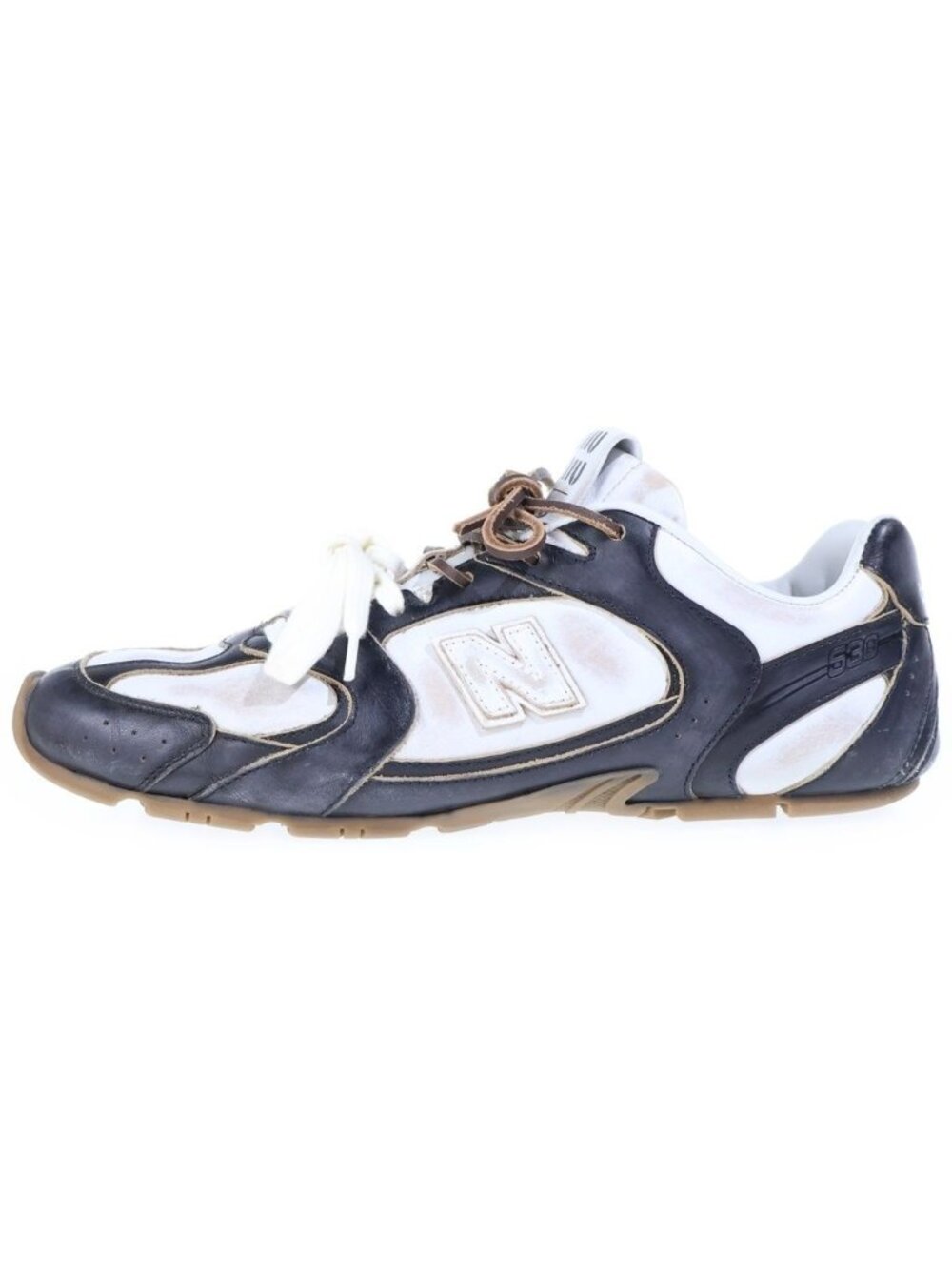 Miu Miu New Balance Leather Low-Top Sneakers Black White